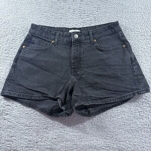 H&M Black Denim Shorts Womens 10 3" Inseam High Rise Micro Booty Short Shorts